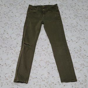 MOTHER THE MUSE ANKLE SKINNY DENIM IN DYE MOSS SZ 25